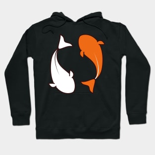 Koi Fish Ying & Yang Minimalist Design Hoodie